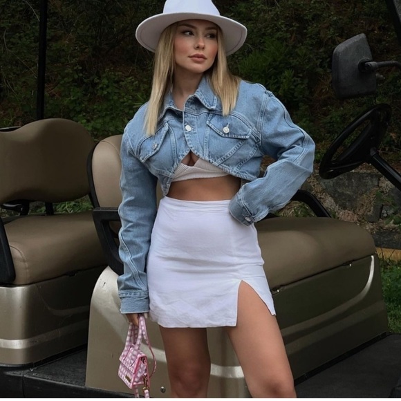 ZARA Cropped Denim Jean Jacket Size M BNWT - Picture 8 of 14